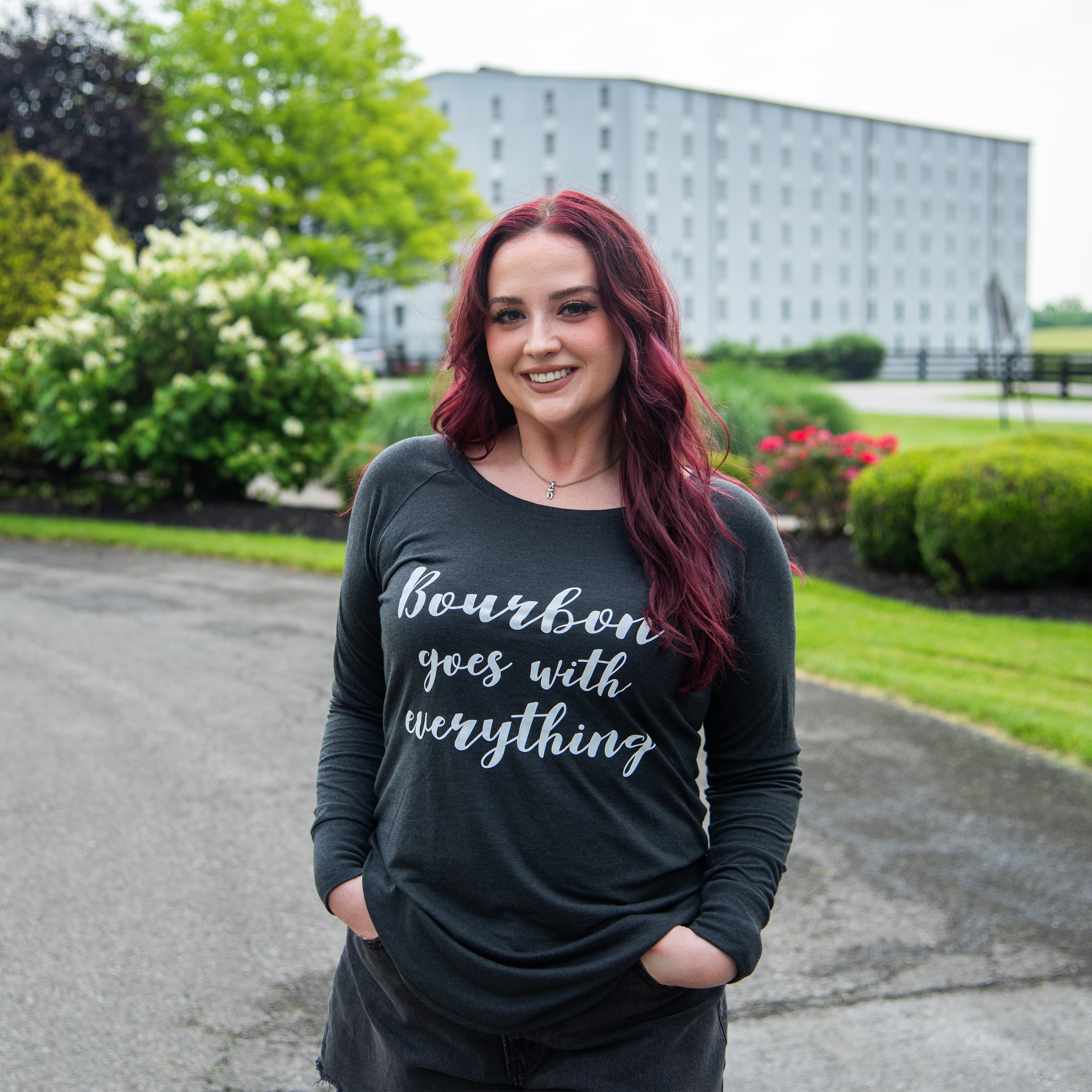 Ladies Bourbon Goes with Everything Long Sleeve