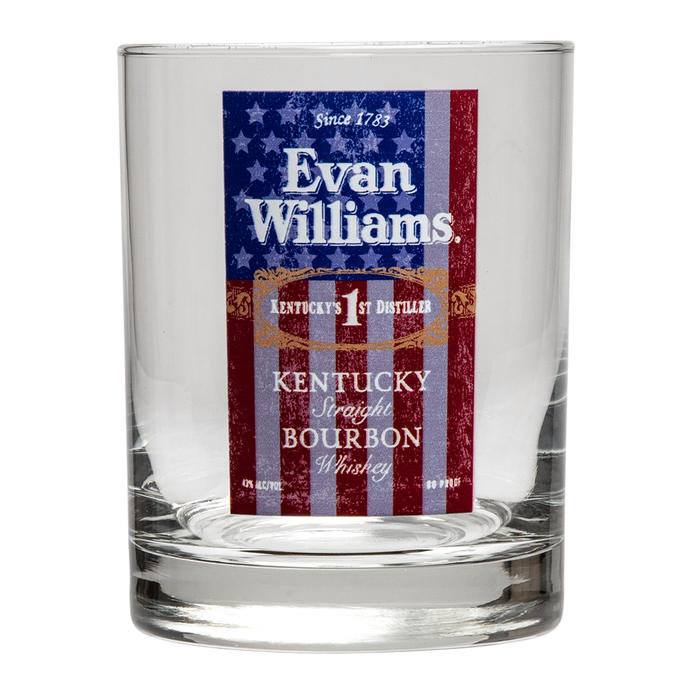 Flag Label Rocks Glass