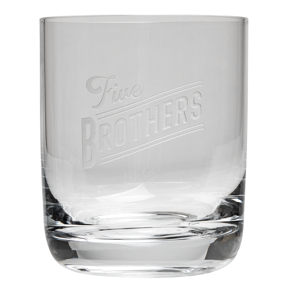 FIVE BROTHERS ROCKS GLASS