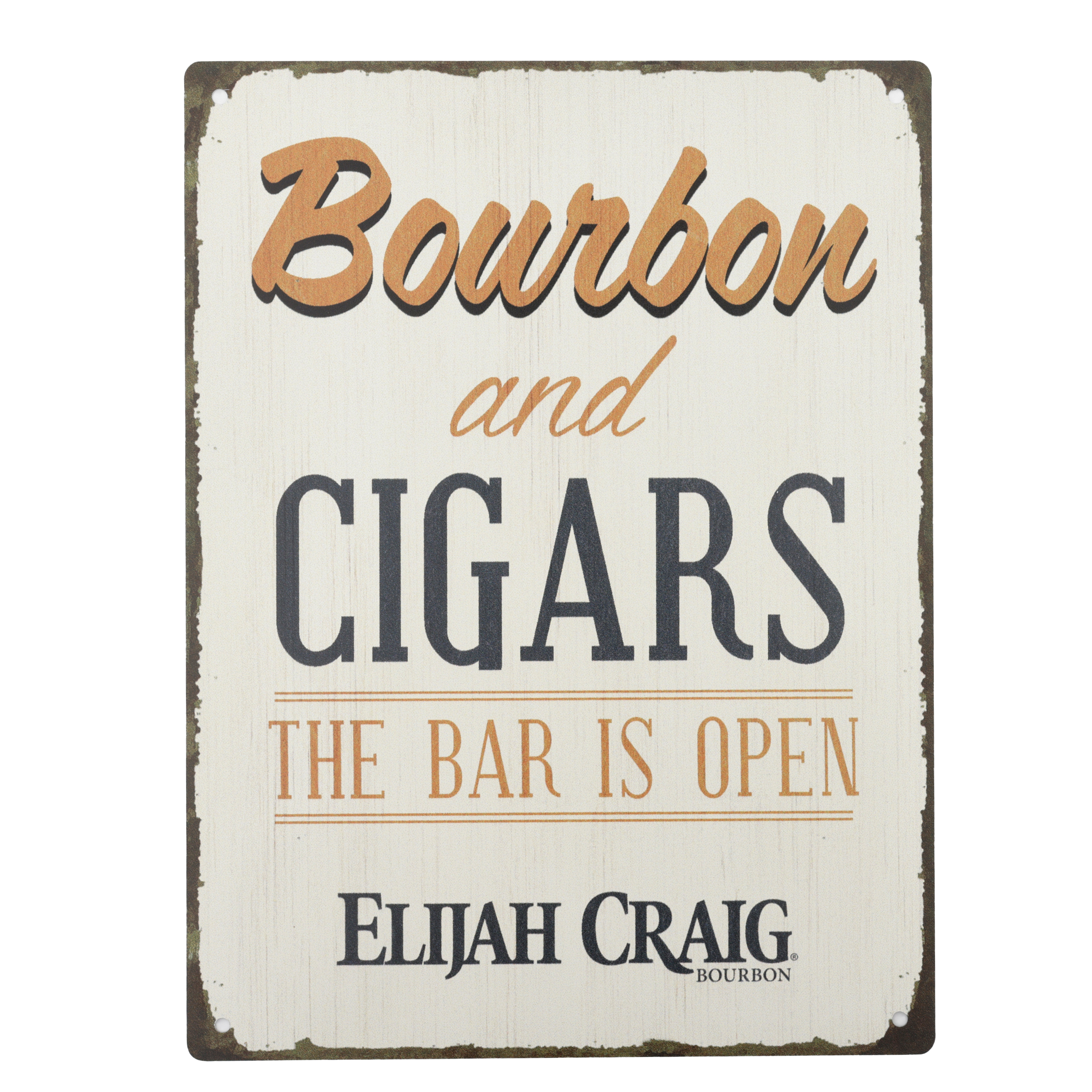 Bourbon & Cigars Metal Sign